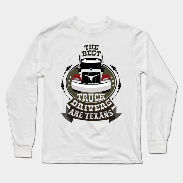 Texas Big Trucker_dark color Long Sleeve T-Shirt by ArteriaMix